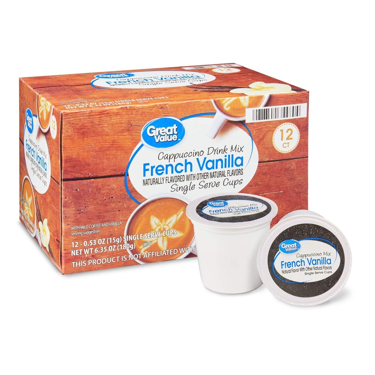 Great Value Cappuccino Coffee and Hot Drink Single Serve Pods  12 Count (French Vanilla Cappuccino  Pack of 4)