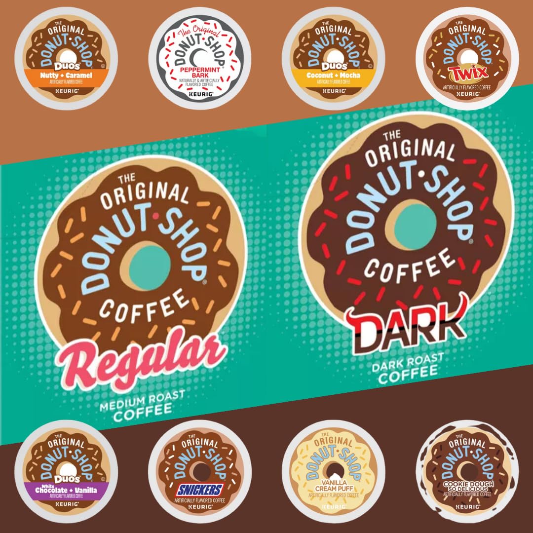 KUPIX Coffee Pods Variety Pack, 30 Count Sampler for Keurig, Includes Donut Shop, Dark, Peppermint Bark & More