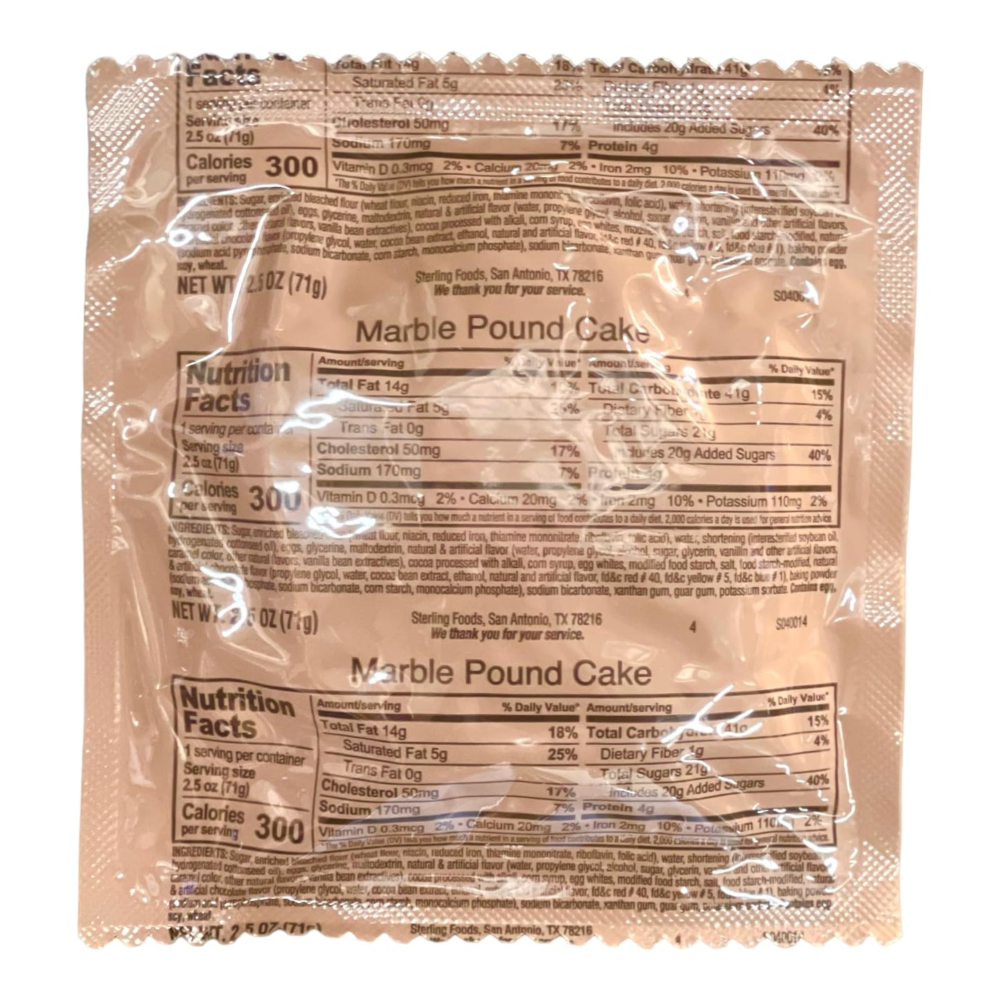 Future Essentials MRE Pound Cake Combo - 12 Pack, 2.5 Ounce Each