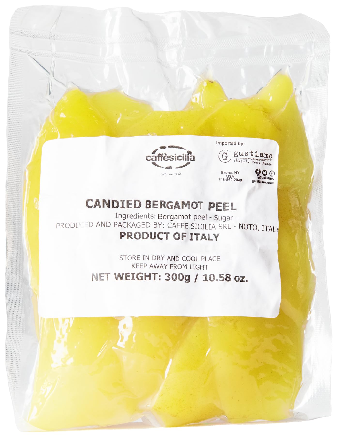 Candied Bergamot Peels - Caffe  Sicilia Noto - Sicily - 300g/10.5 oz