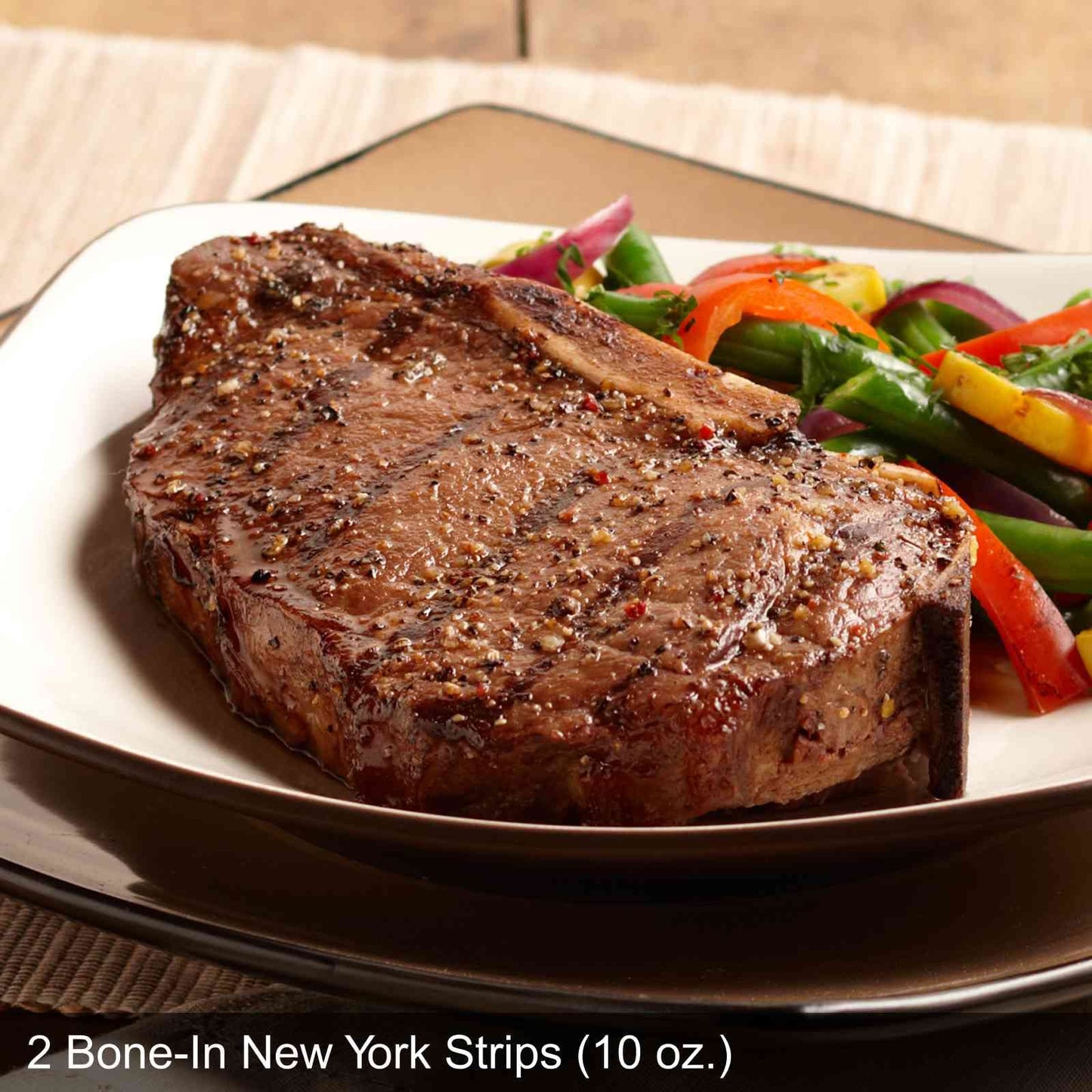 Omaha Steaks Gourmet Dinner for 2 - New York Strip Steaks, Lobster Ravioli, Green Beans, Baguettes, Serves 2-4, Large