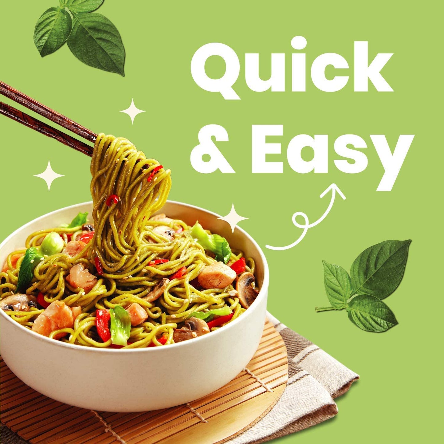 Lemonilo Ramen - Chicken Chow Mein - Healthy Instant Ramen - Oven Baked Noodles With Spinach And Leek - Made With All-Natural In