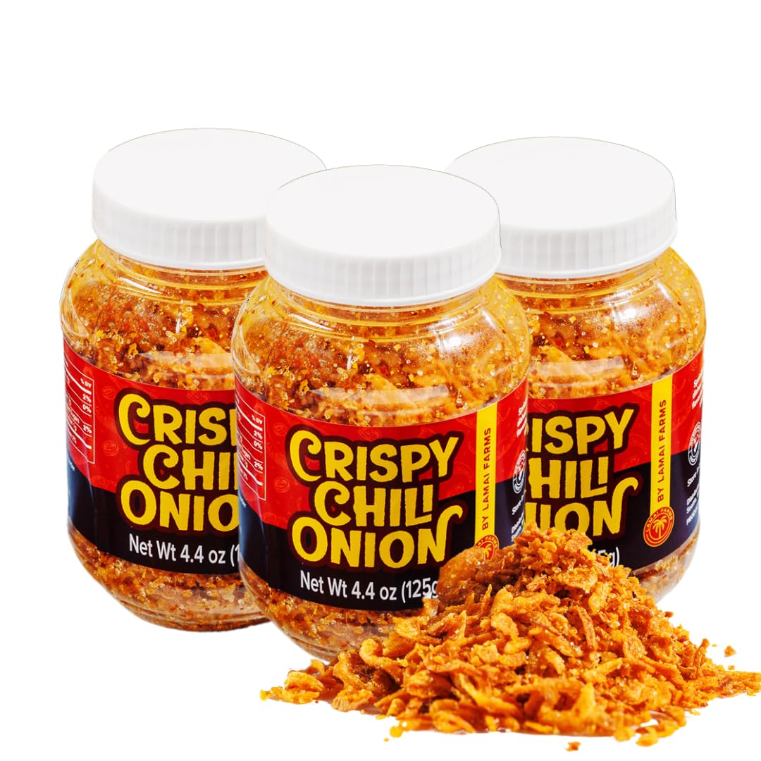 Lamai Farms Crispy Chili Onion - Vegan, Gluten-Free, Medium Spicy, 4.4 oz/125g