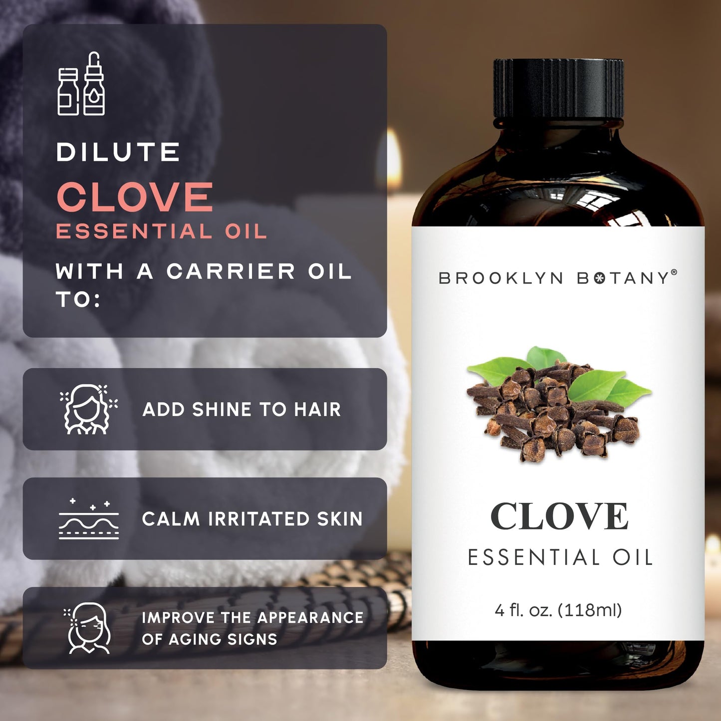 Brooklyn Botany Clove Essential Oil - 100% Pure And Natural - Therapeutic Grade Essential Oil With Dropper - Clove Oil For Aroma