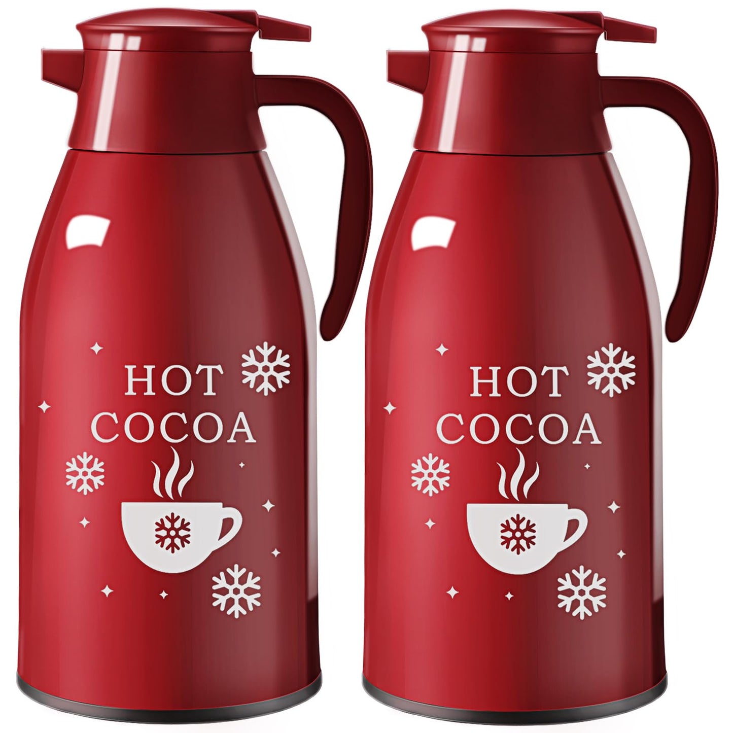 LemonRoad 2 Pcs 68 oz Hot Chocolate Drink Dispenser Red Cocoa Drink Dispenser for Keeping Christmas Hot Cocoa Bar Supplies for C