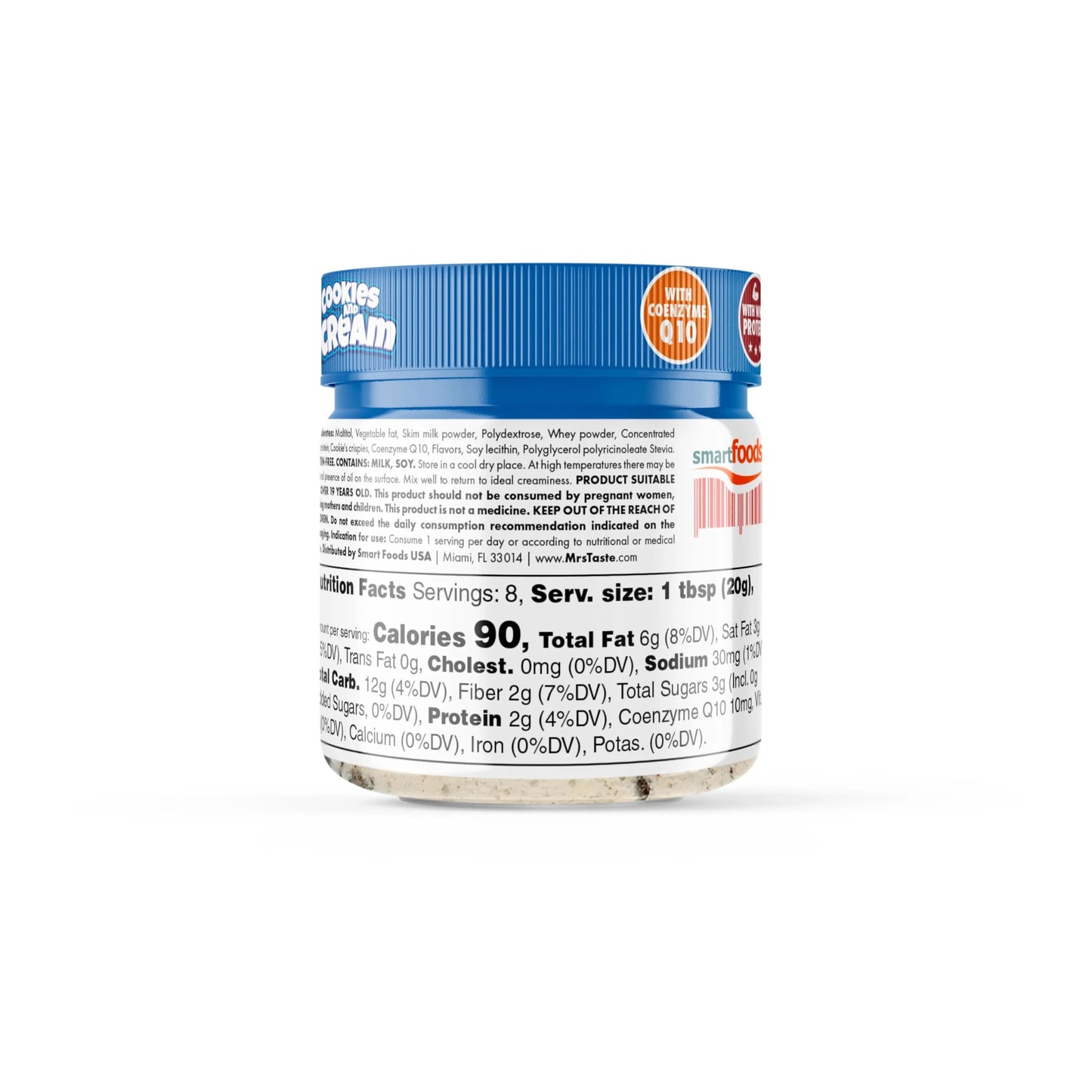 Mrs Taste Zero Sugar High-Protein Spread - Gluten-Free Cookies and Cream Snack Option