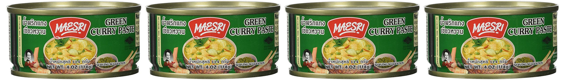 Maesri Thai Green Curry Paste - 4 Oz (Pack Of 4)