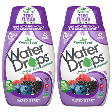 SweetLeaf Water Drops, Mixed Berry - Sugar-Free Water Enhancer Drops, Stevia & Monk Fruit Sweetener Water Flavoring, 1.62 Oz (Pa