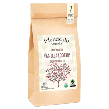 Friendship Organics Vanilla Rooibos Tea Bags, Organic & Fair Trade, 44 Count