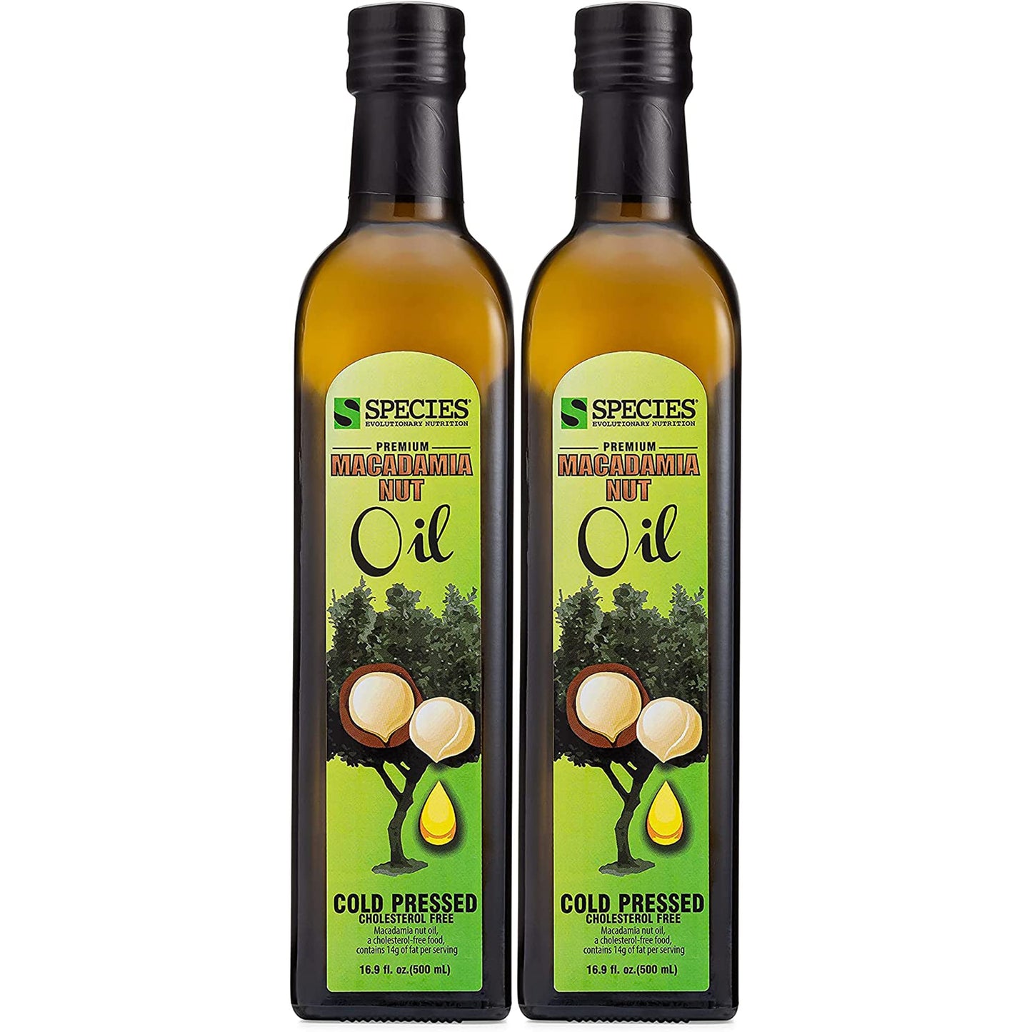 Species Nutrition Macadamia Nut Oil  Healthy Cooking Oil For Stir Fry  Sweet  Buttery  Great Tasting  Omega 9 Monounsaturated Fats  Balanced Omega 3 & 6 Fats. (32 Servings  2 Pack)