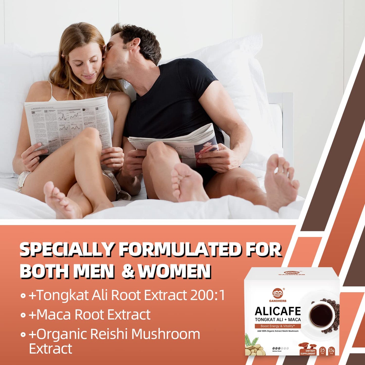 Ganoherb Maca Energy Coffee For Men, Women Herbal Coffee With Tongkat Ali, Maca Root, Reishi Mushroom Extract For Energy & Focus