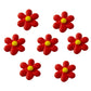 OCREME 6-Petal Royal Icing Sugar Flower Decorations Set of 25 - 3/4 Inch Red - Perfect for Cake Decorating, Cupcake Toppers
