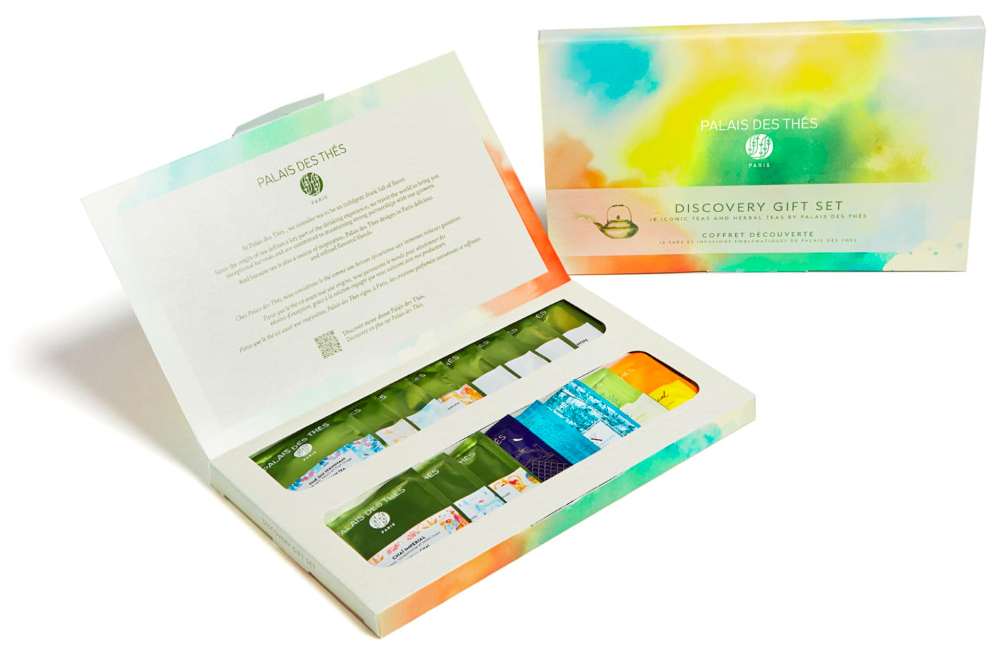 Palais Des Th  S - Discovery Gift Set Box With Premium Flavored Teas - Organic Selection Of Biodegradable Tea Bags - 18 Tea Bags