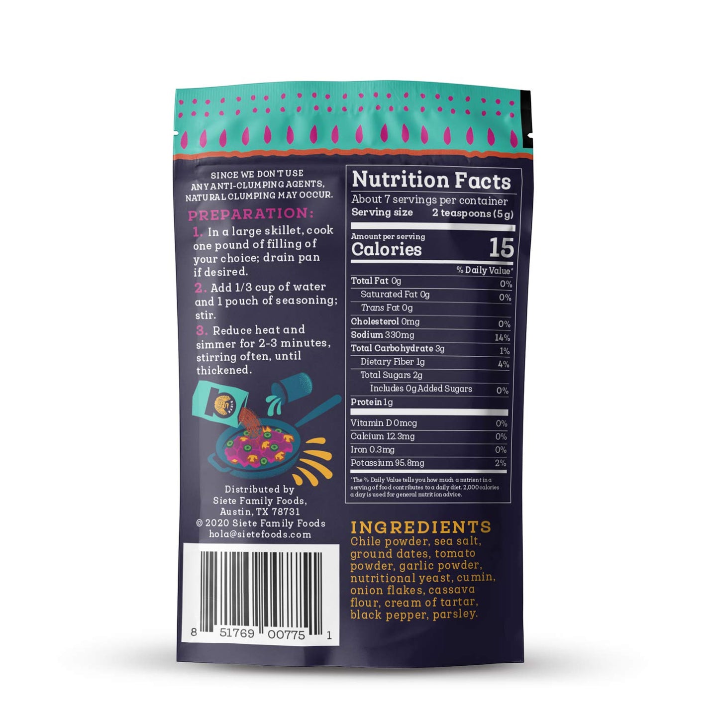 Siete Taco Seasoning Mix Pack | Whole 30 Approved | Paleo | Preservative Free | Gluten Free | Vegan | 3 Mild, 3 Spicy (Pack Of 6)