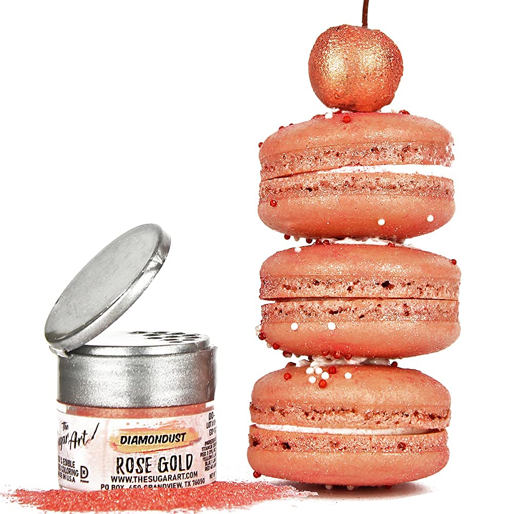 Rose Gold Edible Glitter for Drinks, Cocktails, Cake Decorating, Strawberries, Chocolates & More | No Taste | 4g | 100% Food-Saf