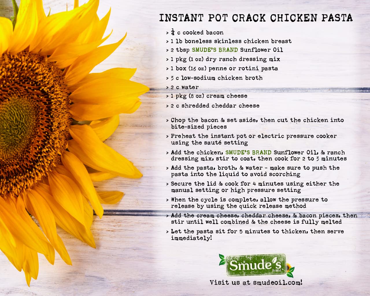 Smude's Brand Cold Pressed Sunflower Oil - 1 Gallon (128 oz.) Glass Bottle | Healthy & Versatile Cooking Oil, High Oleic, Heart