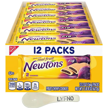 Lyfno Fig Newtons Cookies, Soft & Chewy, Single Serve (12) 2oz, 16.1cm x 15.9cm x 16.9cm
