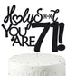 veegood Happy 71st Birthday Cake Topper 71 Birthday Cake Toppers-Black Glitter, Funny 71st Cake Topper for Men For Women, 71st b
