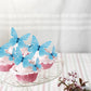 ZHUOWEISM 72PCS Edible Butterfly Cupcake Toppers, Paper Decorations for Baby Shower & Kids Birthday Party, Design 1 Blue