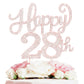 Happy 28Th Birthday Rose Gold Rhinestone Cake Topper - 28Th Birthdayanniversary,Cheers To 28 Years Old Bday Party Metal Sparkly