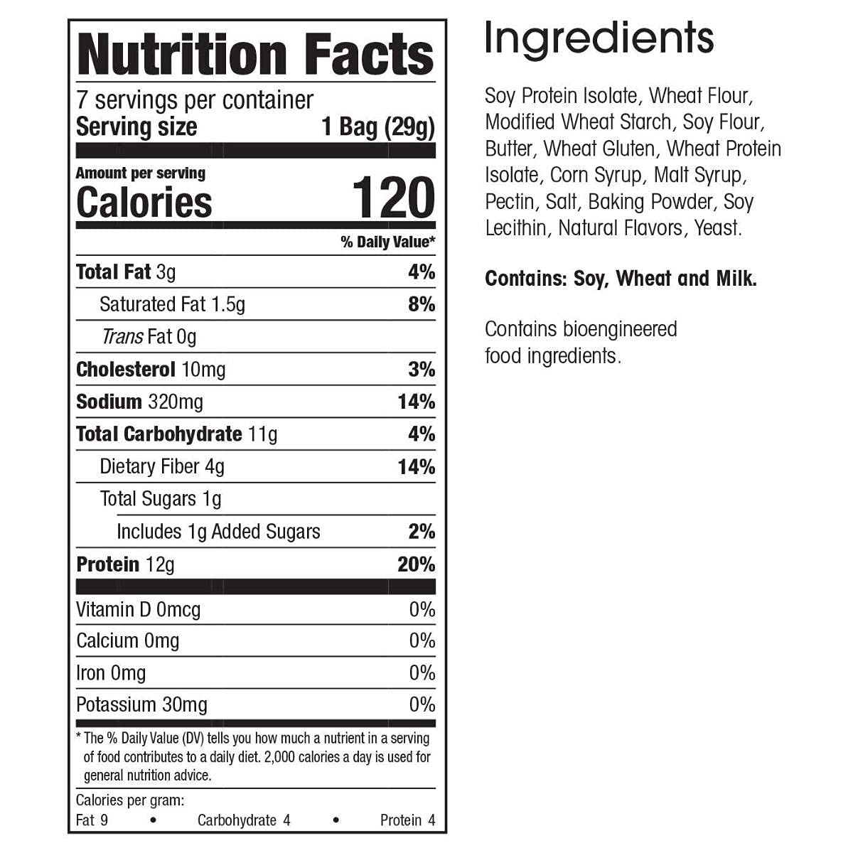 Wonderslim Protein Pretzel Snacks, 120 Calories, 12G Protein, 4G Fiber (7Ct)