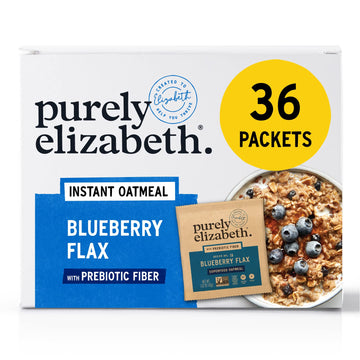 Purely Elizabeth Blueberry Flax Superfood Oatmeal, With Prebiotic Fiber, Gluten Free & Non-Gmo, 9.12 Oz (Pack Of 6)