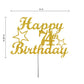 74 Birthday Cake Topper Gold Glitter, Party Decoration Ideas, Premium Quality, Sturdy Doubled Sided Glitter, Acrylic Stick. Made