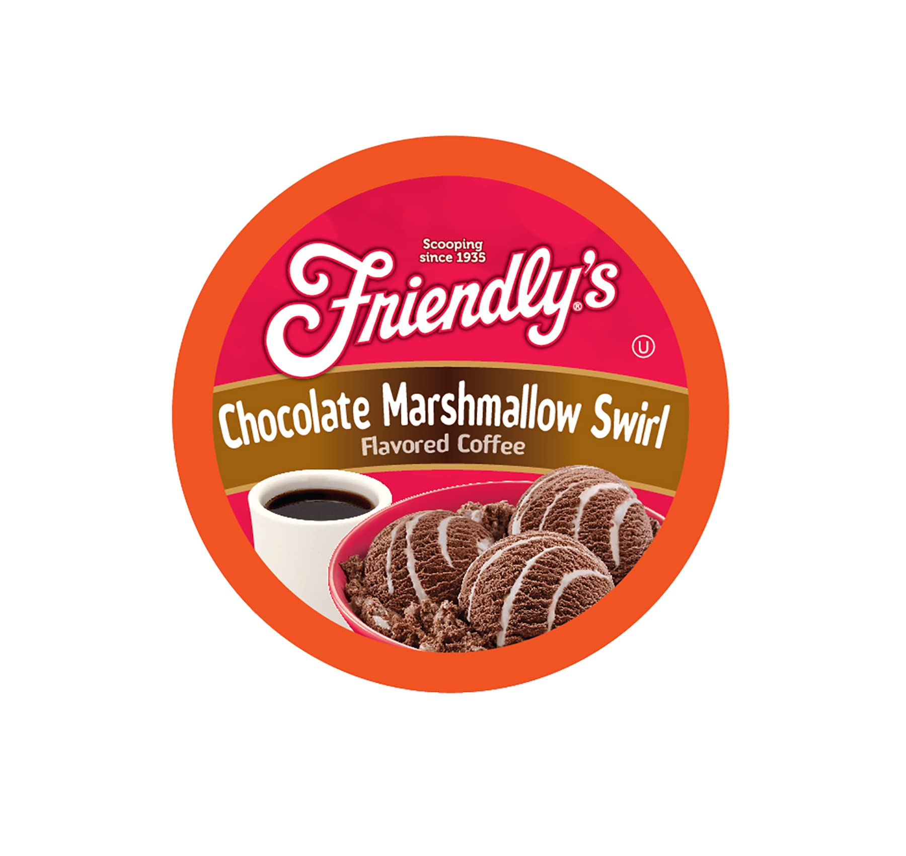 Friendlys Flavored Ice Cream Coffee Pods, for Single Serve malt-inspired (Chocolate Marshmallow Swirl, 12 Count)