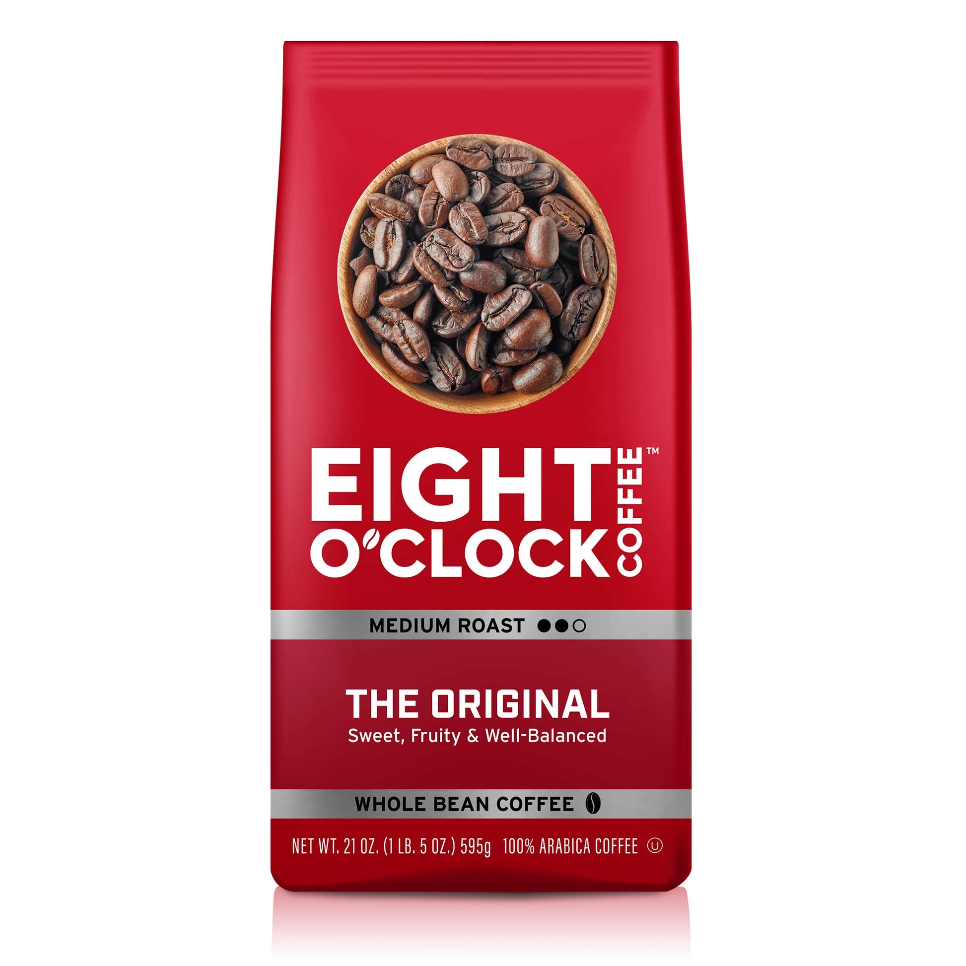 Eight O'Clock Coffee The Original, 21 Ounce (Pack Of 1) Medium Roast Whole Bean Coffee, 100% Arabica, Kosher Certified