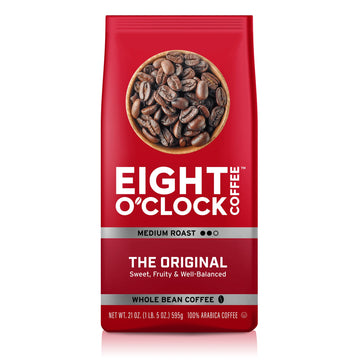 Eight O'Clock Coffee The Original, 21 Ounce (Pack Of 1) Medium Roast Whole Bean Coffee, 100% Arabica, Kosher Certified