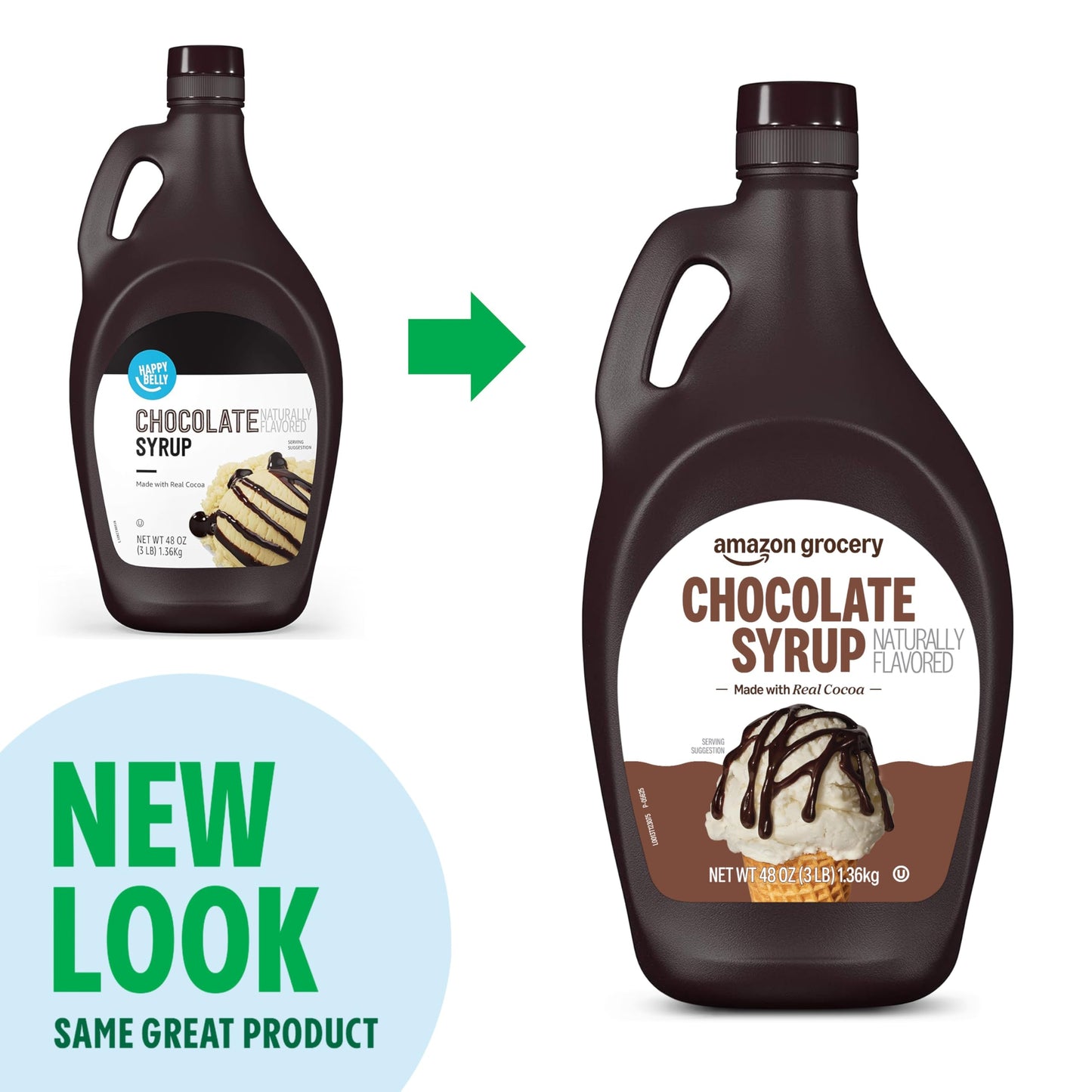 large online retailer Brand - Happy Belly Chocolate Syrup  48 oz  3 Pound (Pack of 1)