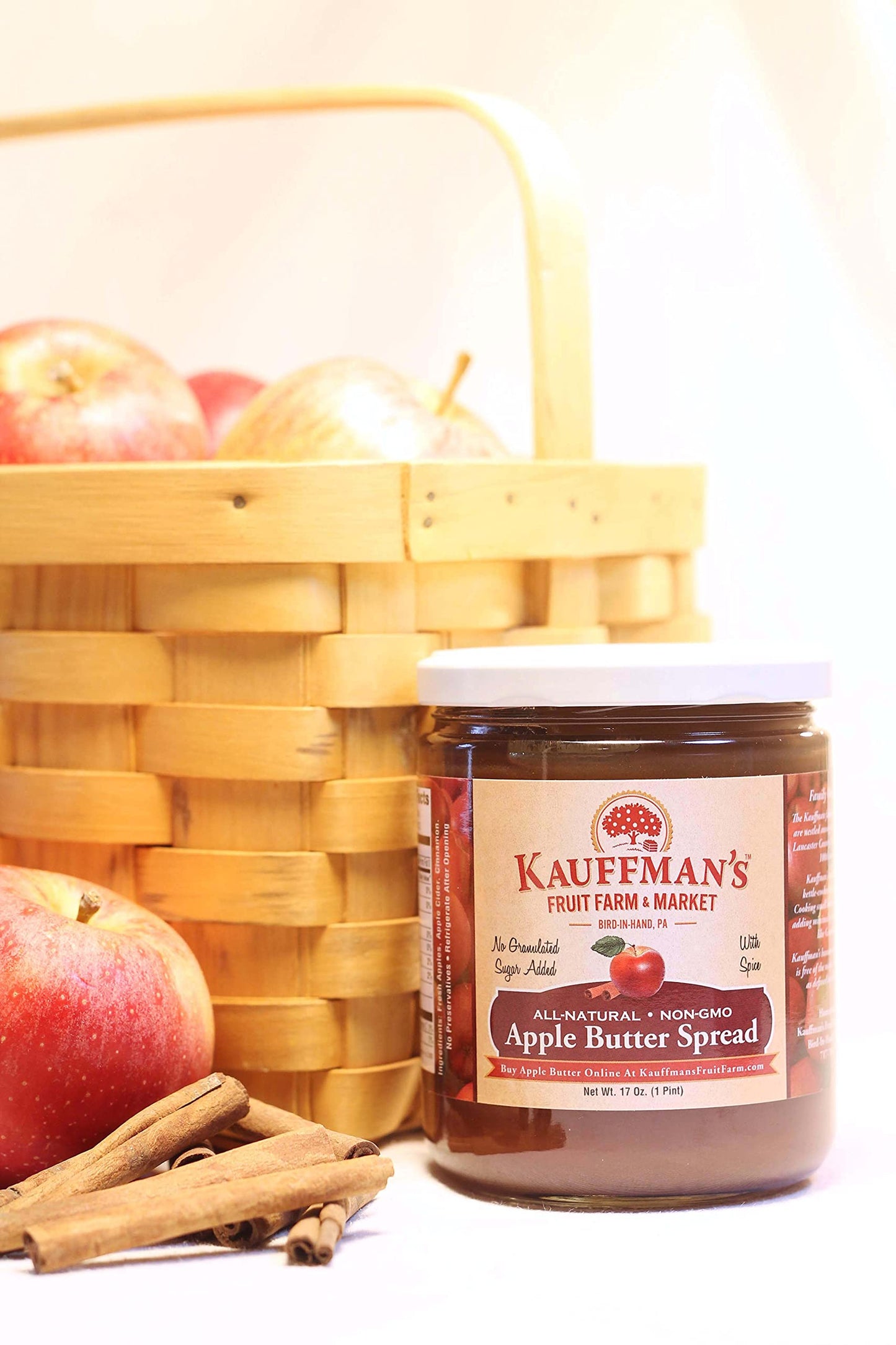 Kauffman Orchards Homemade Apple Butter Spread, No Granulated Sugar Added, 17 Oz. (Pack Of 6)