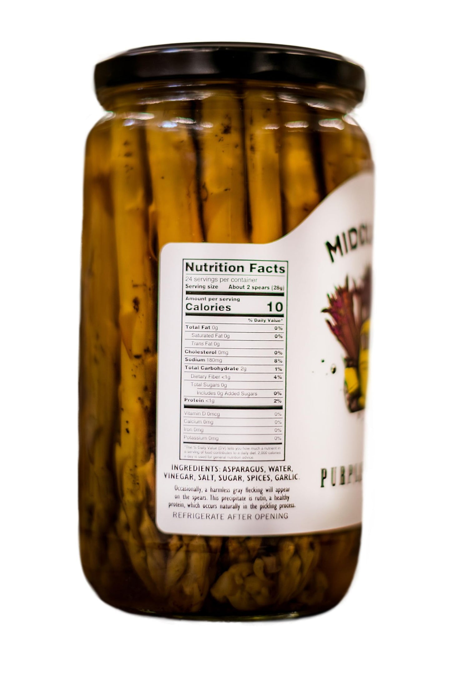 Middleton Farms Pickled Asparagus Variety Pack - Farm Direct Purple, Green & Spicy Asparagus Pickled In A Jar, Set Of 3 - Made I