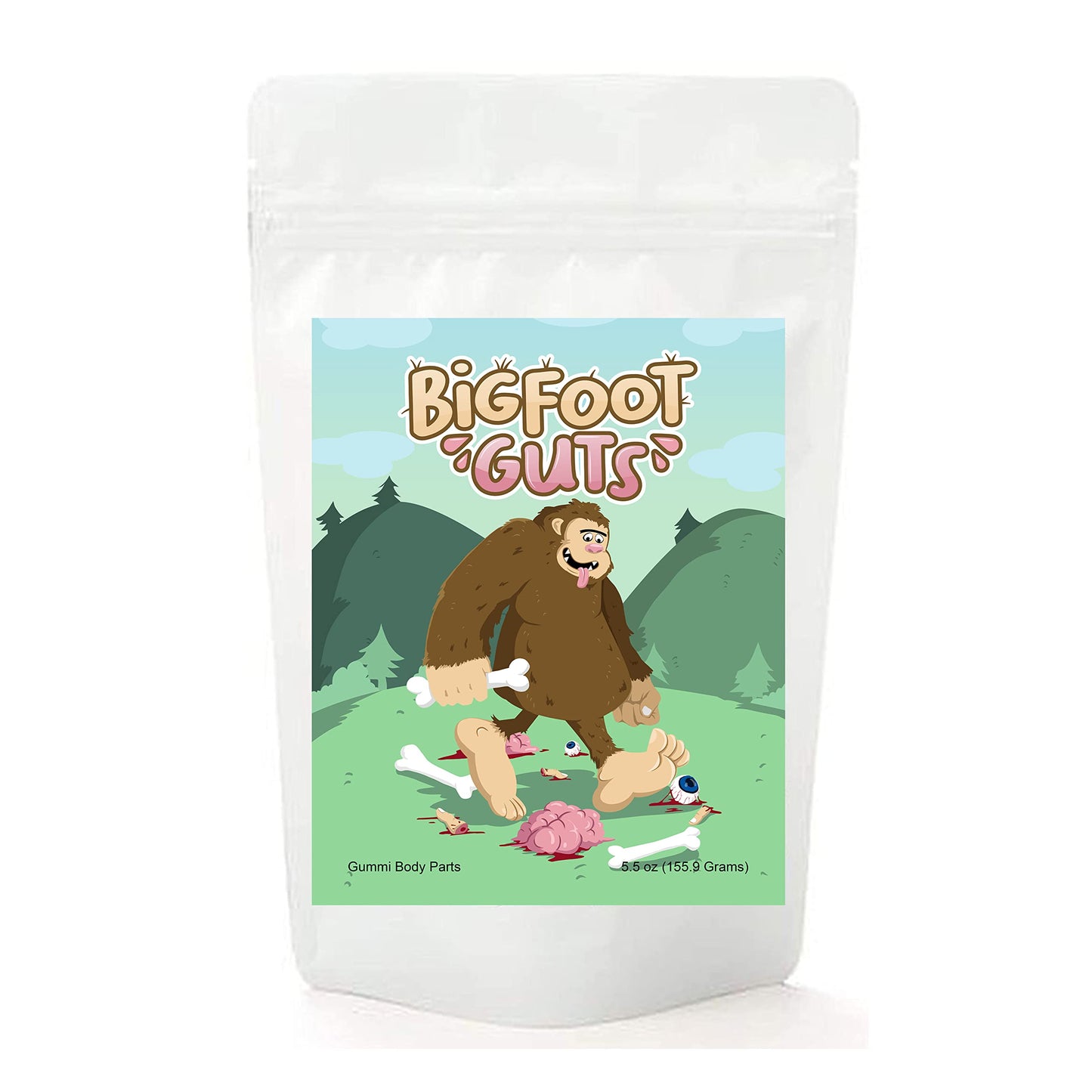 Bigfoot Guts Gummy Mixed Fruit Flavored Body Parts Fun Unique Halloween Candy Gag Gift For Birthday Girls, Boys, Kids & Teens (5