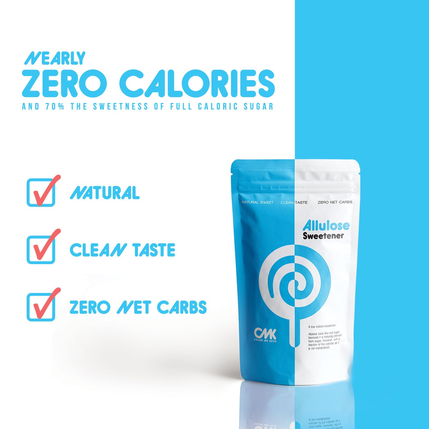 Color Me Keto Allulose Sweetener - Natural Zero Net Carb Sugar Alternative - 3 Pack (48 Ounce) Granular Powder