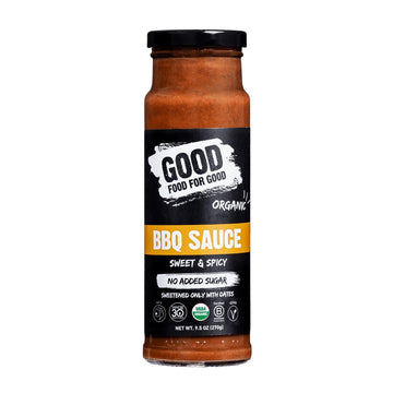 Good Food For Good Organic Sweet & Spicy Bbq Sauce No Added Sugar Whole30 Approved 9.5 Oz