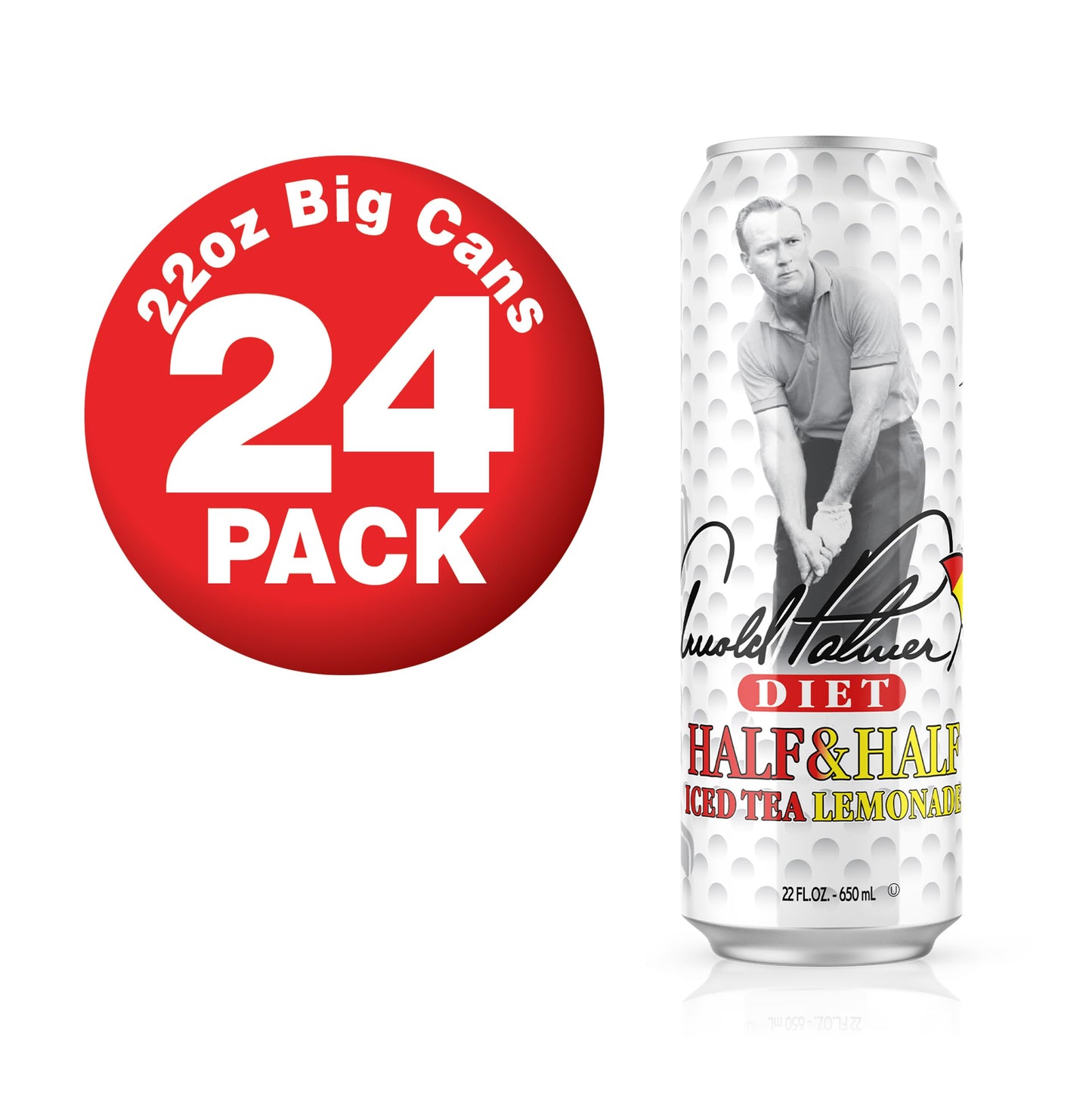 AriZona Diet Arnold Palmer Iced Tea Lemonade - 22 Fl Oz Can, Pack of 24