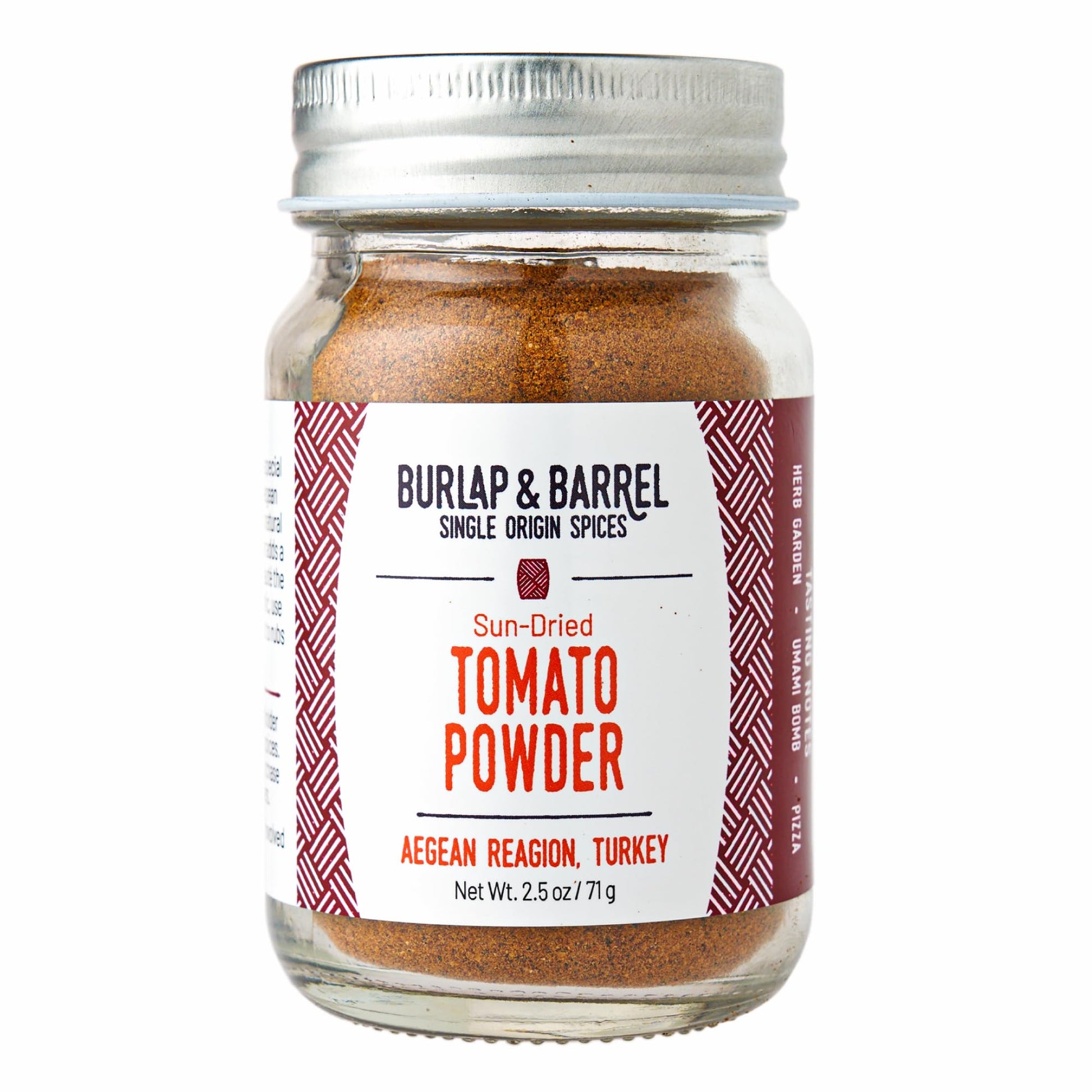 Burlap & Barrel Sun-Dried Tomato Powder - Add Deep Umami & Savory Tanflavor Blendess To Dishes - For Popcorn  Fried Chicken  Sauces & Salads - As Seen On Marine Theme Tank - 2.5Oz Glass Jar