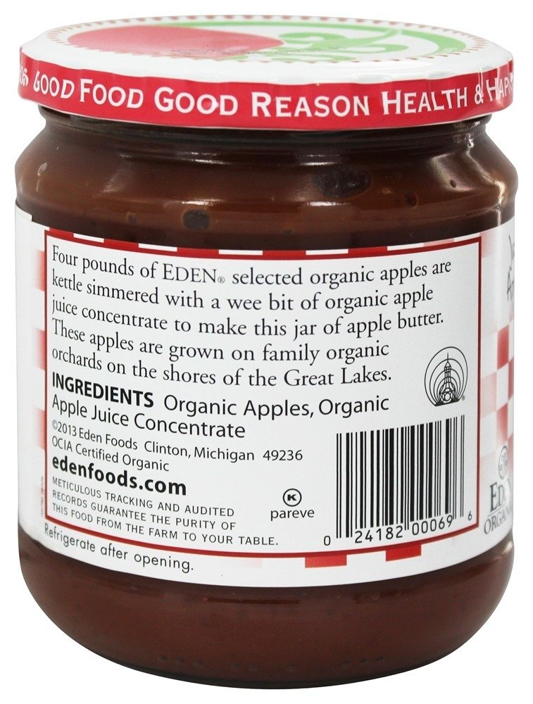EDEN ORGANIC APPLE BUTTER 17 OZ