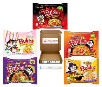 Samyang Buldak Hot Spicy Chicken Ramen Noodle Korean Stir-Fried Ramen (5, Cream Carbonara, Habanero Lime, Quattro Cheese, Stew, 