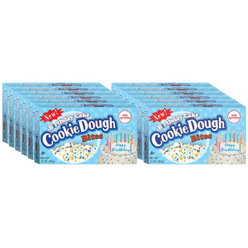 Cookie Dough Bites - Birthday Cake - Chocolate-Covered Edible Cookie Dough Bites - Egg-Free Edible Cookie Dough Candy - 12 Count (3.1 Oz Each)