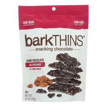 barkTHINS Dark Chocolate Almond with Sea Salt Snacking Chocolate, 4.7-Oz Bag