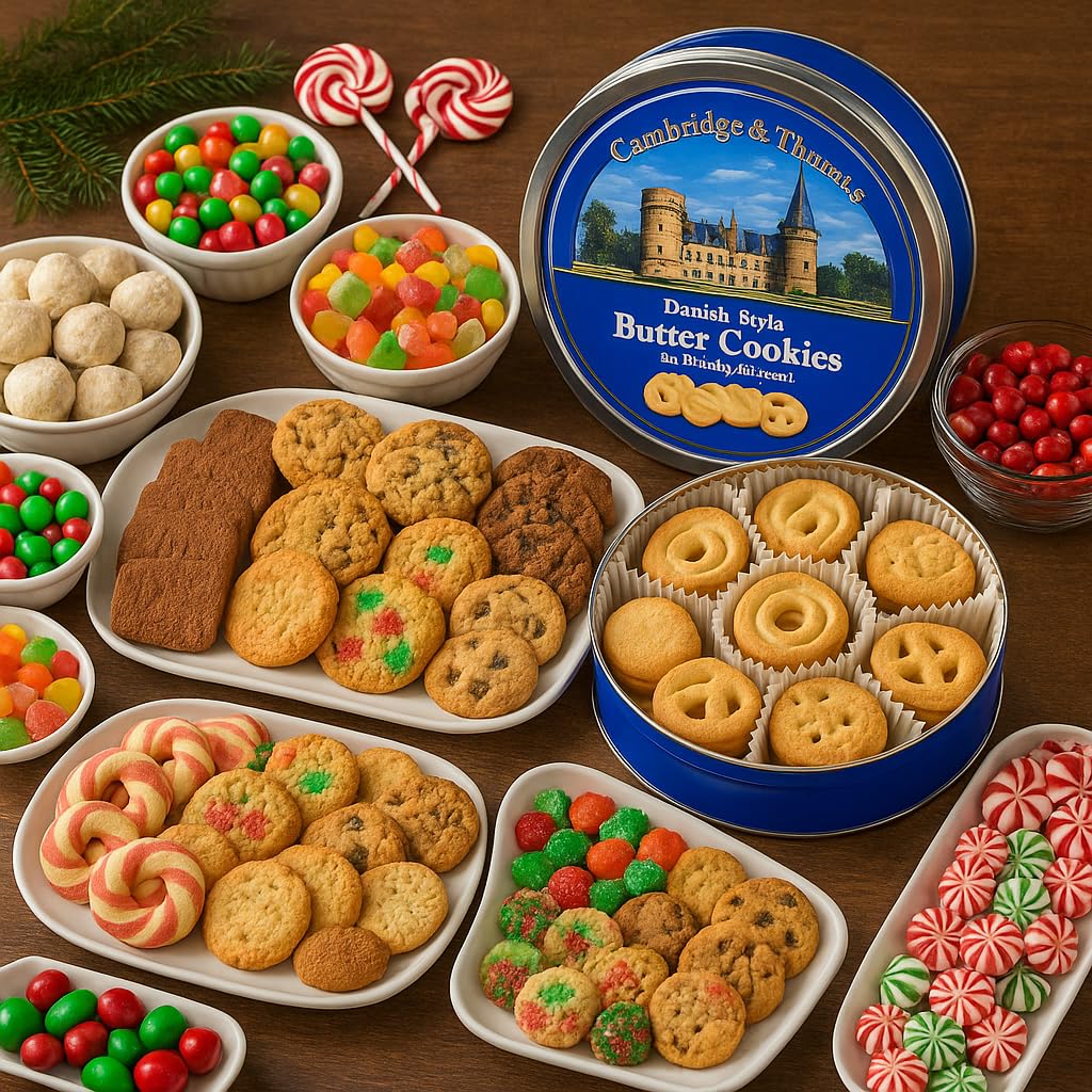 Danish Style Butter Cookies Assorted 4 Tins (4.0 Oz Each) Different Shapes Assortment Gift Pack | Gourmet Cookie Gifts