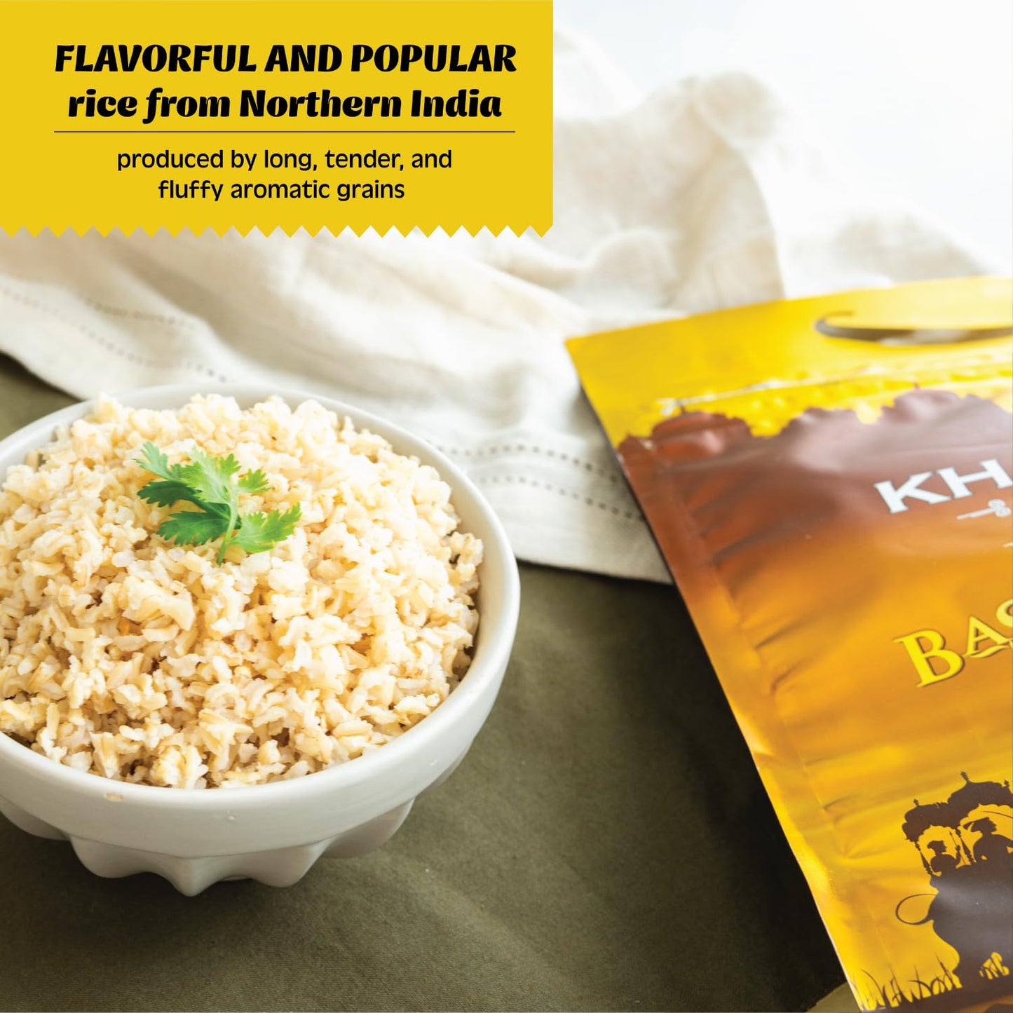 Authentic Brown Basmati Rice By Khazana In 10 Lb Bag - Aromatic And Flavorful Indian Grain - Non-Gmo, Gluten Free, Kosher, Chole