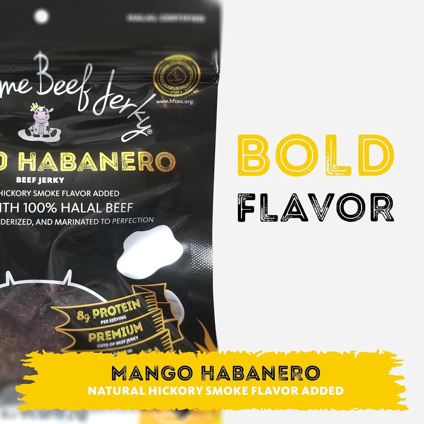 Supreme Beef Jerky, Halal Beef Jerky, Zabiha Halal Certified Beef, Handcrafted Gourmet Meat Snacks, 2.5 Oz Mango Habanero, B2G1