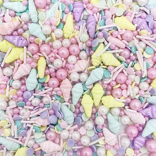 Edible Summer Pink Sprinkles Ice Cream Sprinkles Candy Baking Edible Cake Decorations Cupcake Toppers 120G/ 4.2Oz