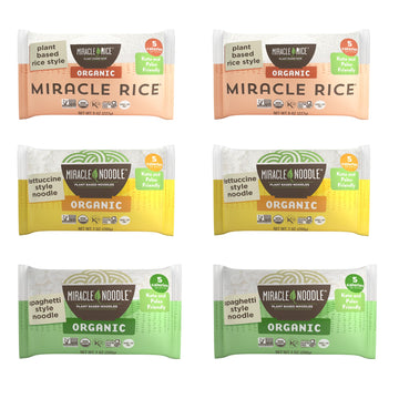 Miracle Noodle Organic Variety Pack - Shirataki Noodles & Rice, Low Carb, Gluten Free, Keto Friendly, 42 Ounce (Pack of 1)