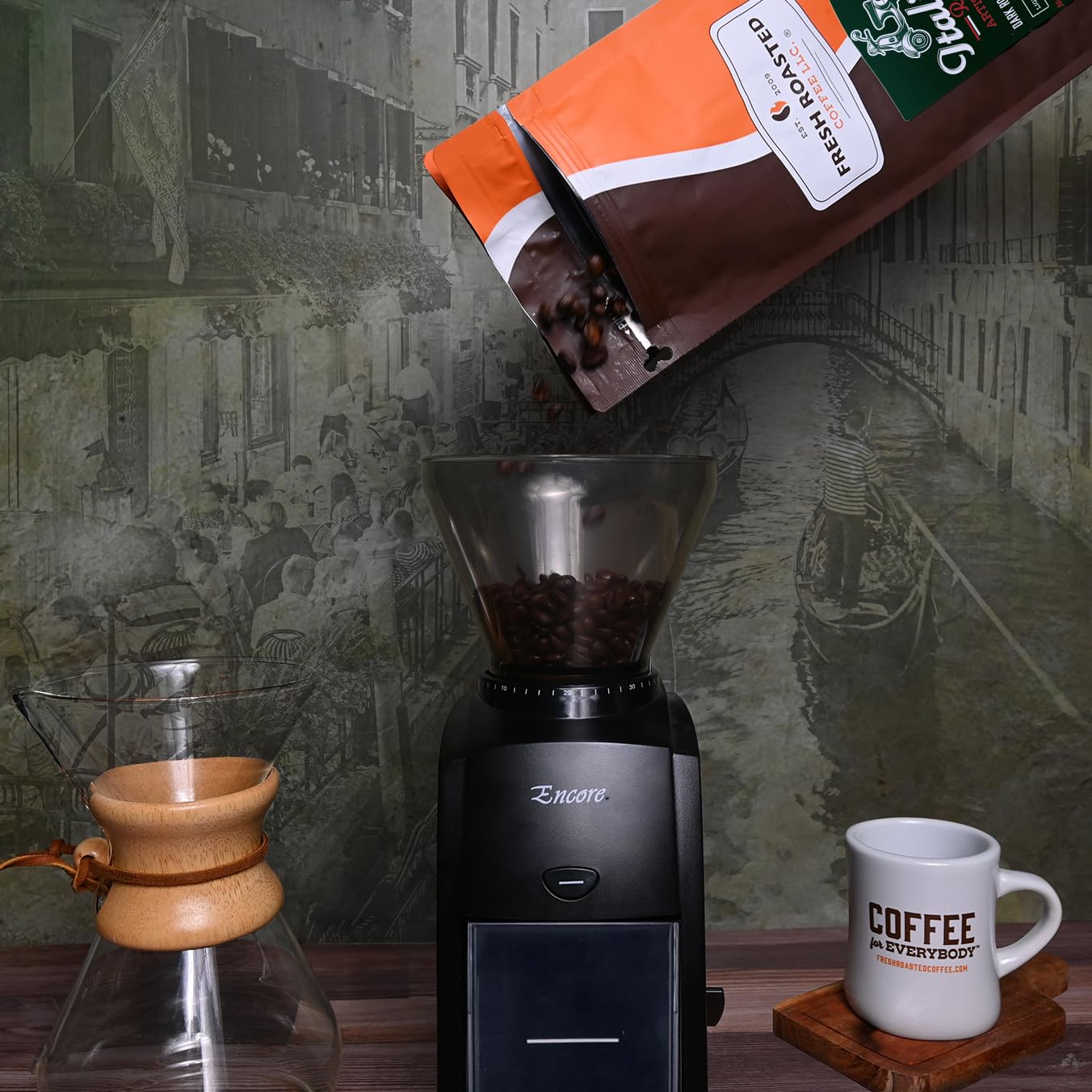 Fresh Roasted Coffee, Italian Roast, 30 Lb, Dark Roast, Kosher, Whole Bean