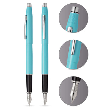 Cross Classic Century Refillable Fountain Pen, Medium Nib, Includes Premium Gift Box - Sea Foam Pearlescent Lacquer