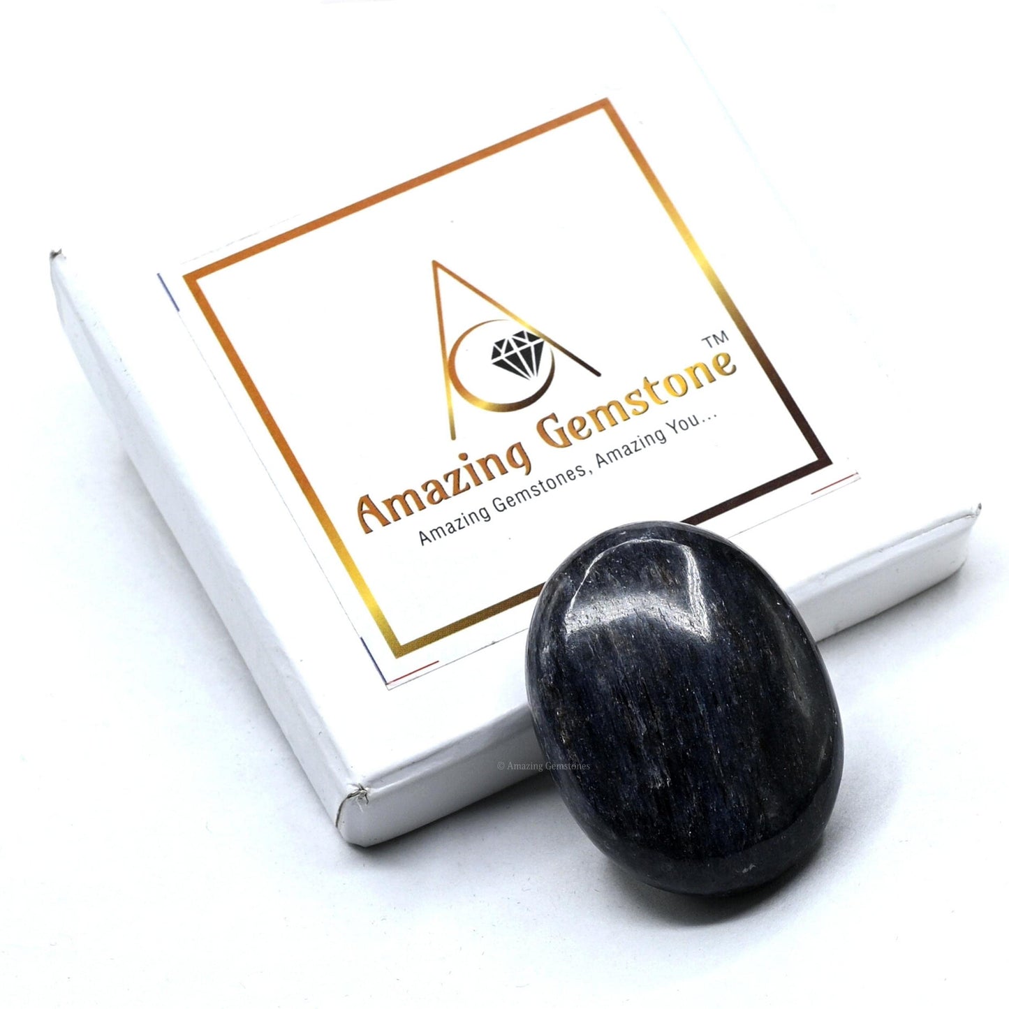 Blue Aventurine Palm Stone For Third Eye Chakra - Pocket Massage Worry Stone For Natural Body Chakra Balancing, Reiki Healing An